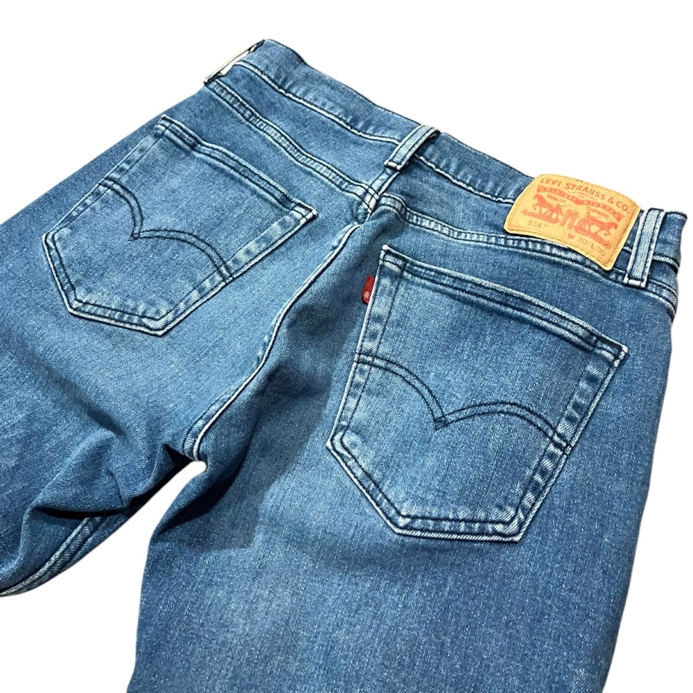 Levi's 514 Jeans Size 30x30 Blue Pants Straight Grunge Faded Work Light Denim